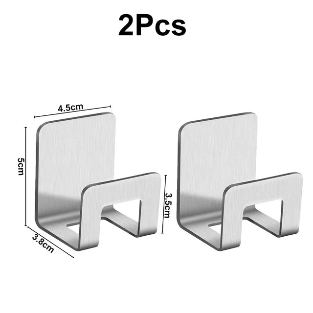 Stainless Steel Sink Tray Drainer Rack Kitchen Sink Sponge Holders Self Adhesive Hook Storage Holder Kitchen Wire Rag Organizer